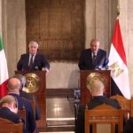 Italian Deputy Prime Minister and Foreign Affairs Minister Antonio Tajani and Egyptian President Abdel Fattah El Sisi in Cairo.