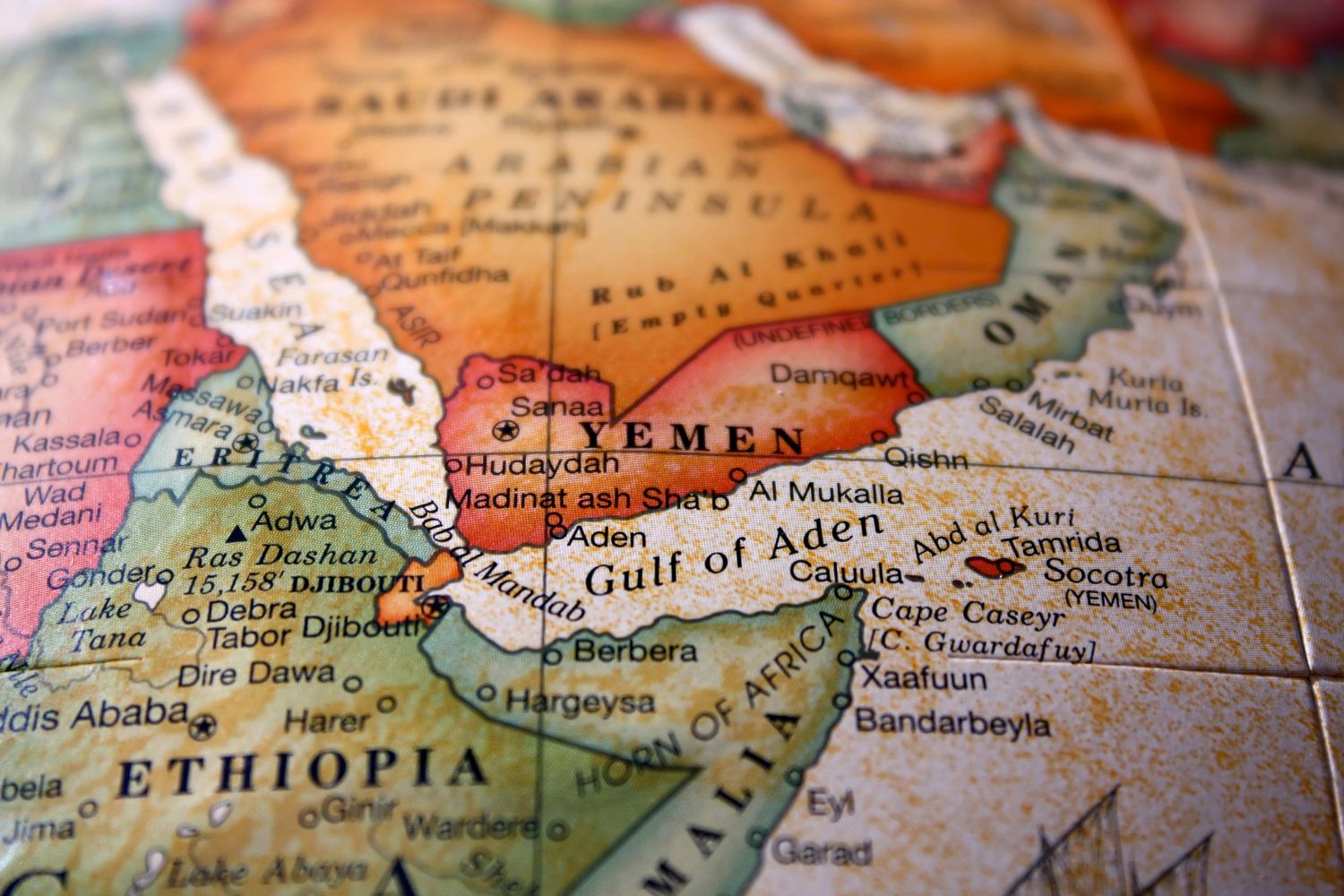 Yemen on a globe