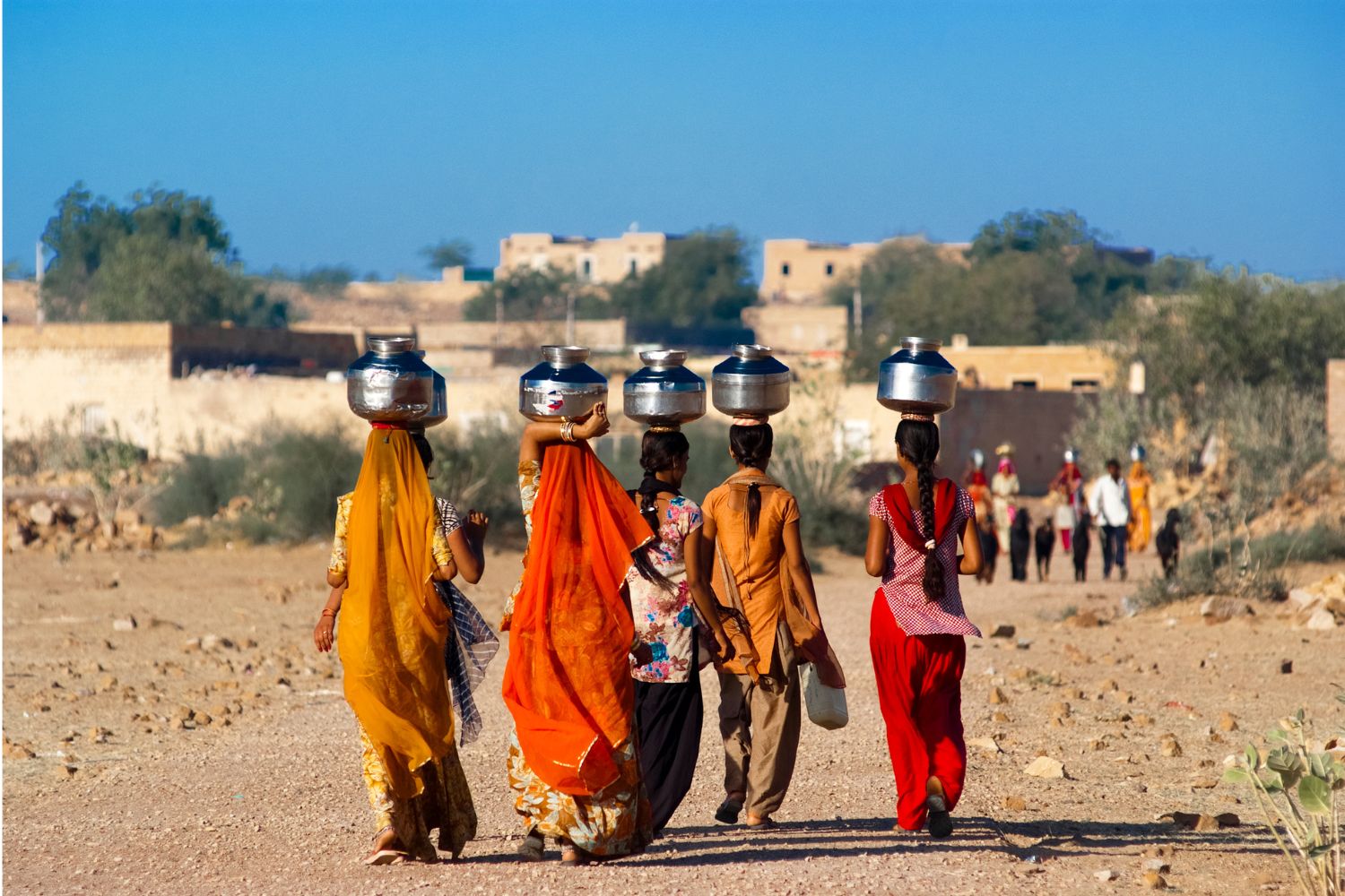 Rajasthan women collecting water