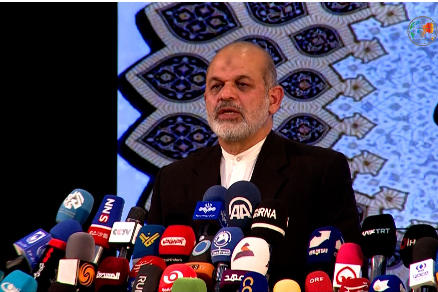 Iranian Interior Minister Ahmad Vahidi announces 1 March 2024 elections voter turnout.